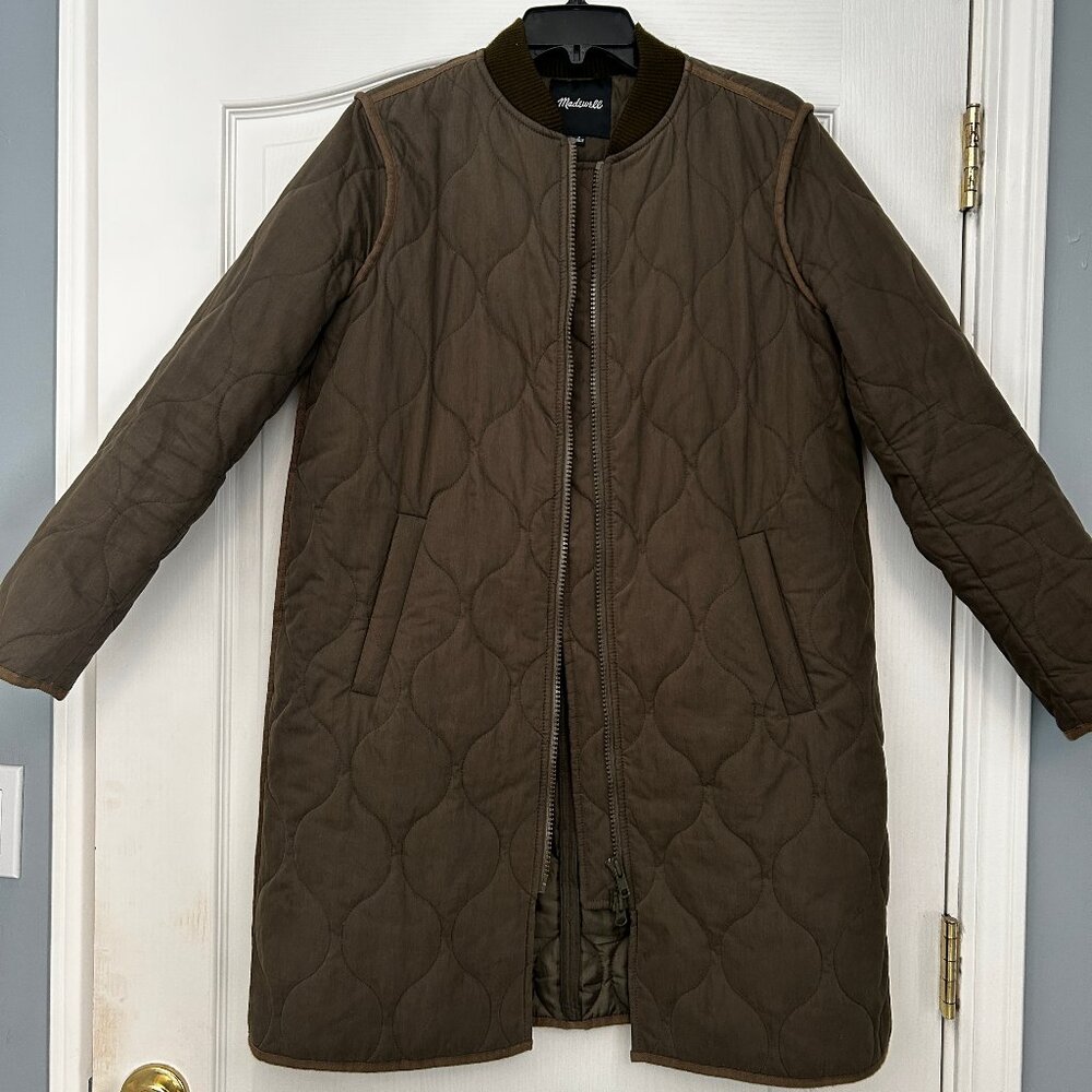 Madewell Long Quilted Military Coat